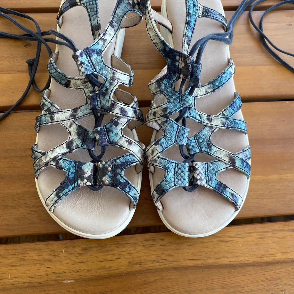 Johnston & Murphy Blue Python Espadrille Sandals … - image 2